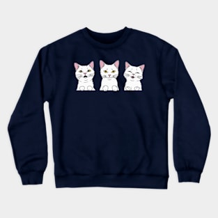 Three cats, three moods Crewneck Sweatshirt